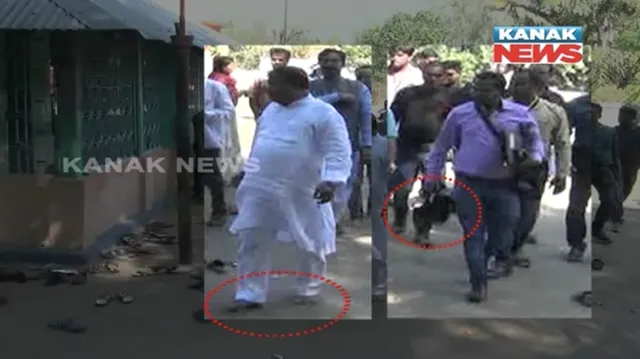 ବିଜେପି ମନ୍ତ୍ରୀଙ୍କ ପାଦୁକା ପୂଜା !  କାଦୁଅ ଲାଗିଥିବା ଜୋତାକୁ ସର୍ବସମ୍ମୁଖରେ କର୍ମଚାରୀଙ୍କ ଦ୍ୱାରା କରାଇଲେ ସଫା