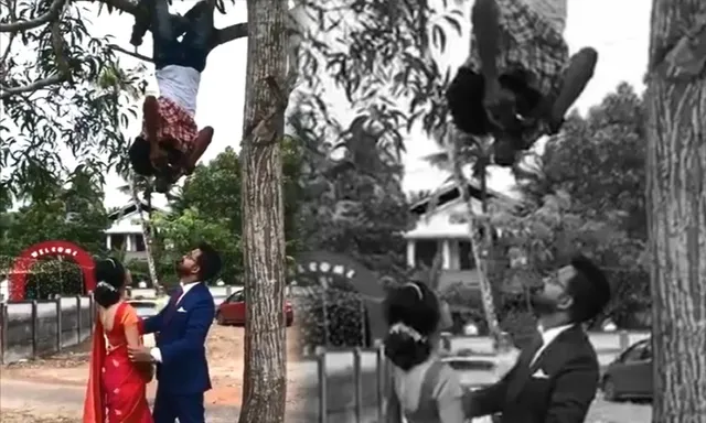 ଭାରତରେ ଏମିତି ବି ହୁଏ ଫଟୋ ଉଠା ! ଗୋଟିଏ ପରଫେକ୍ଟ ଫଟୋ ପାଇଁ ଗଛରେ ଓଲଟା ଝୁଲିଲେ ଫଟୋଗ୍ରାଫର, ଇଣ୍ଟରନେଟରେ ଭାଇରାଲ ହେଲା ଭିଡ଼ିଓ