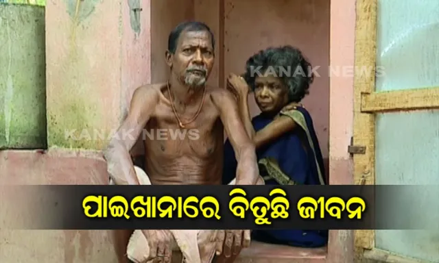 ଇଏ କେମିତିକା ସରକାରୀ ଯୋଜନା ! ଘର ନାହିଁ ପାଇଖାନା ଅଛି, ଖରାଦିନେ ଗଛମୂଳେ ଓ ବର୍ଷା ଦିନେ ପାଇଖାନାରେ ବିତୁଛି ବୃଦ୍ଧ ଦମ୍ପତିଙ୍କ ଜୀବନ ।