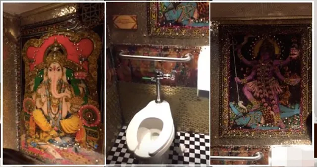 ବିଦେଶୀ ଦେଶର ପାଇଖାନାରେ ହିନ୍ଦୁ ଦେବାଦେବୀଙ୍କ ଫଟୋ ! ସୋସିଆଲ୍ ମିଡିଆରେ ଭାଇରାଲ୍ ହେଲା ଆପତ୍ତିଜନକ ଫଟୋ ।