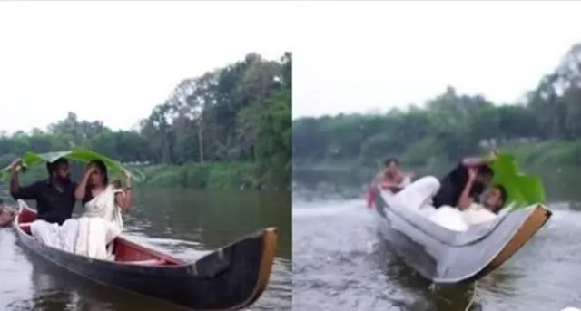 ଚାଲିଥିଲା ପ୍ରି-ୱେଡିଙ୍ଗ ସୁଟିଂ, ହଠାତ୍ ଡଙ୍ଗାରୁ ଖସି ପଡିଲେ ଦମ୍ପତି । ଦେଖନ୍ତୁ ଭିଡିଓ