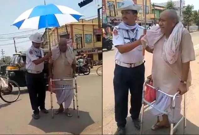 ମନ ଜିଣିନେଲେ ମନୋରଞ୍ଜନ ! ଗହଳିପୂର୍ଣ୍ଣ ରାସ୍ତାରୁ ବୟୋଜ୍ୟେଷ୍ଠ ବ୍ୟକ୍ତିଙ୍କୁ ରାସ୍ତା ପାର କରାଇ ପ୍ରଶଂସାର ପାତ୍ର ପାଲଟିଲେ ଟ୍ରାଫିକ୍ ପୋଲିସବାବୁ,ଟ୍ୱିଟ୍ କରି ବାଃ ବାଃ କଲେ କମିଶନରେଟ୍ ପୋଲିସ୍ ।