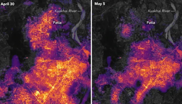 ନାସା ଦେଖାଇଲା ଟ୍ୱିନସିଟିର ଅନ୍ଧାରବେଳର ନକ୍ସା । ଦେଖନ୍ତୁ କେମିତି ଥିଲା ବାତ୍ୟା ‘ଫୋନି’ ପରେ ଭୁବନେଶ୍ୱର ଓ କଟକର ଦୃଶ୍ୟ ।