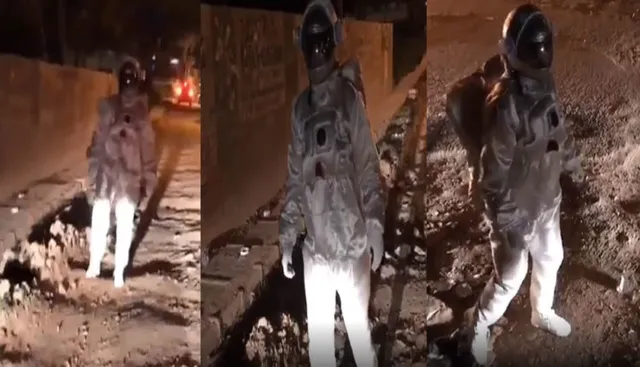 ରାସ୍ତାର ଅସଲି ଚିତ୍ର ଦେଖାଇବା ପାଇଁ ମହାକାଶ ଯାତ୍ରୀ ହେଲେ କଳାକାର ! ଅଧ ରାତିରେ ସଡକ ଉପରେ ଚାଲିଲେ, ଲୋକେ ଦେଖି ଆଶ୍ଚର୍ଯ୍ୟ ହେଲେ