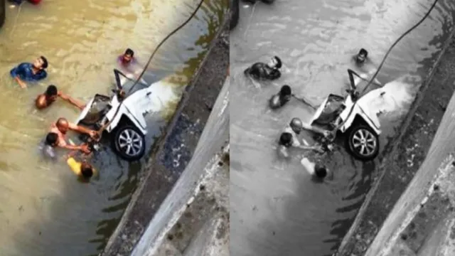 ଭାରସାମ୍ୟ ହରାଇ ପୋଲ ତଳକୁ ଓଲଟିଲା କାର ! ଦେଢ଼ବର୍ଷ ଶିଶୁ ମୃତ ଓ ୫ ଗୁରୁତର