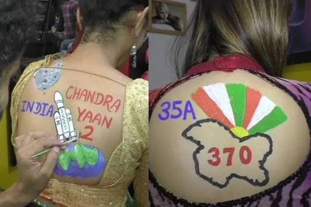 ନବରାତ୍ରୀ ପାଇଁ ନୂଆ ପ୍ରୟାସ ! ଭିଡ଼ ଭିତରେ ଭିନ୍ନ ଦେଖାଯିବା ପାଇଁ ପିଠିରେ ଟାଟୁ କରିଛନ୍ତି ଯୁବତୀ , ଚନ୍ଦ୍ରଯାନଠାରୁ ଚାଲାଣ୍ ପର୍ଯ୍ୟନ୍ତ ଟାଟୁରେ ସାମାଜିକ ବାର୍ତ୍ତା ଦେଉଛନ୍ତି ଯୁବତୀ ।