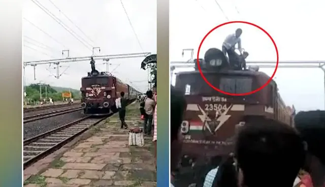 ଚନ୍ଦ୍ରଯାନ-୨ ଅସଫଳର ଏଭଳି ଲାଗିଲା ଧକ୍କା , ଟ୍ରେନ୍ ଉପରକୁ ଚଢି ଉତ୍ପାତ ମଚାଇଲେ ଯୁବକ ! ଯୁବକଙ୍କ ପାଇଁ ଅଧଘଣ୍ଟା ଧରି ଅଟକି ରହିଲା ଟ୍ରେନ୍ ।