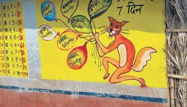 ଶିକ୍ଷକ ହେବ ତ ଏମିତି । ପିଲାମାନେ ପାଠ ପଢିବେ ବୋଲି ଆଗେଇ ଆସିଲେ, ନିଜ ପକେଟରୁ ଟଙ୍କା ଖର୍ଚ୍ଚ କରି ଗାଁ କାନ୍ଥକୁ ଚିତ୍ରରେ ଭରିଦେଲେ ।