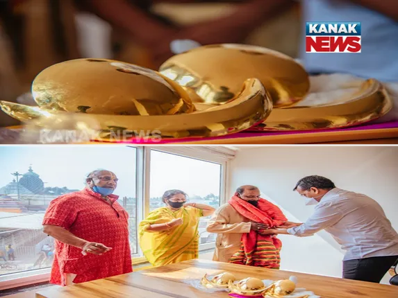 ଶ୍ରୀଜିଉଙ୍କ ପାଇଁ ସୁନାର ସୂର୍ଯ୍ୟ-ଚନ୍ଦ୍ର । ମହାପ୍ରଭୁଙ୍କ ପାଇଁ ୩ ହଳ ସୂର୍ଯ୍ୟ-ଚନ୍ଦ୍ର ଦାନ କଲେ ଭୁବନେଶ୍ୱରର ଭକ୍ତ ।