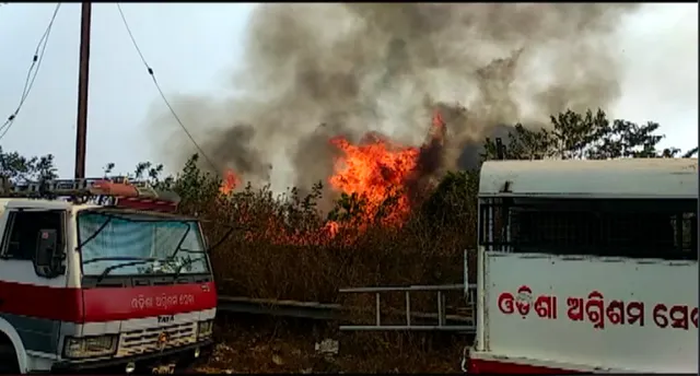 ନନ୍ଦନକାନନ ନିକଟସ୍ଥ ବଟାନିକାଲ ଗାର୍ଡେନ ପରିସରରେ ଭୟାବହ ଅଗ୍ନିକାଣ୍ଡ । ୨ ଏକର ଜମିରେ ନିଆଁ ଲାଗିଥିବା ସୂଚନା।