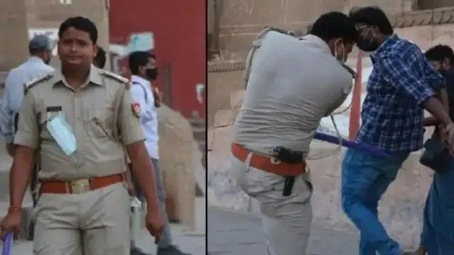 ନିୟମ କେବଳ କଣ ସାଧାରଣ ଲୋକ ପାଇଁ...? ନିଜ ମୁହଁରେ ମାସ୍କ ନଥିଲା, କିନ୍ତୁ ମାସ୍କ ପିନ୍ଧିନଥିବା ଲୋକଙ୍କୁ ବାଡେଇ ଦାଦାଗିରି ଦେଖାଉଥିଲେ ପୋଲିସ ବାବୁ ।