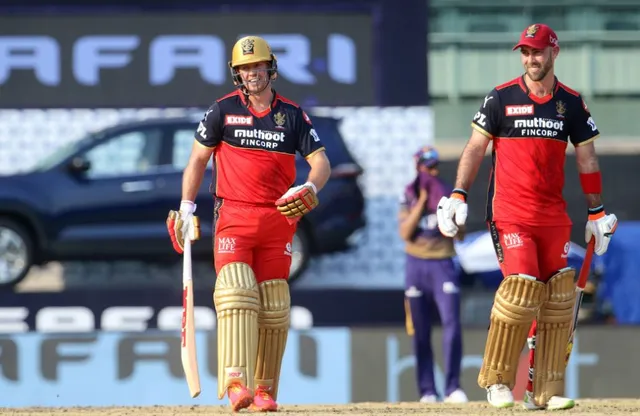 ମ୍ୟାକ୍ସୱେଲ-ଡିଭିଲିୟର୍ସଙ୍କ ବିସ୍ଫୋରକ ବ୍ୟାଟିଂ । ୨୦୪ ରନର ବିଶାଳ ସ୍କୋର କଲା ବାଙ୍ଗାଲୋର । କୋଲକାତା ଆଗରେ ୨୦୫ରନର ବିଜୟ ଲକ୍ଷ୍ୟ 