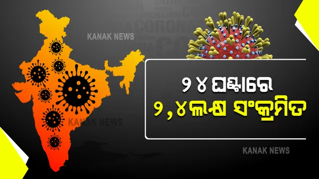 ତଳକୁ ଖସୁଛି କରୋନା ମିଟର : ଗତ ୨୪ ଘଂଟାରେ ଦେଶରେ ୨ ଲକ୍ଷ ୪୦ ହଜାର ୮୪୨ ଆକ୍ରାନ୍ତ ଚିହ୍ନଟ, ୩୭୪୧ ମୃତ