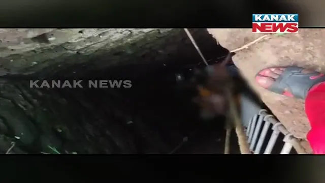 କୂଅରେ ଖସିପଡ଼ିଥିଲେ ୭୦ ବର୍ଷୀୟା ବୃଦ୍ଧା : ବୃଦ୍ଧାଙ୍କ ଅଣ୍ଟାରେ ରଶି ଲଗାଇ ଉଦ୍ଧାର କଲେ ଅଗ୍ନିଶମ ବିଭାଗ ଟିମ୍