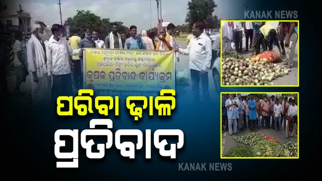 ରାସ୍ତାରେ ପରିବା ଢ଼ାଳିଲେ ଚାଷୀ : କହିଲେ, ନାହିଁ ଶୀତଳ ଭଣ୍ଡାର; ନଷ୍ଟ ହେଉଛି ପରିବା