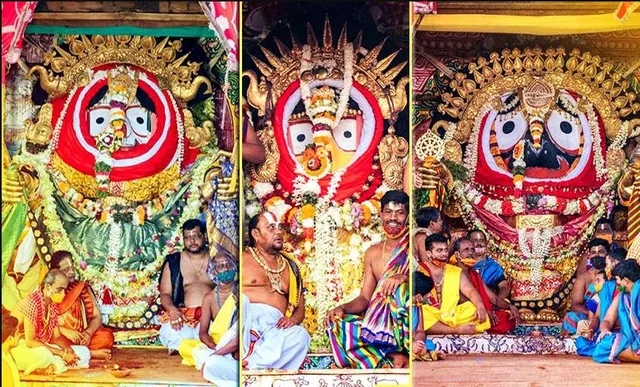 ରଥରେ ଶ୍ରୀଜିଉଙ୍କ ସୁନାବେଶ  । ଅତି ଚିକାକର୍ଷକ ଏହି ବେଶ