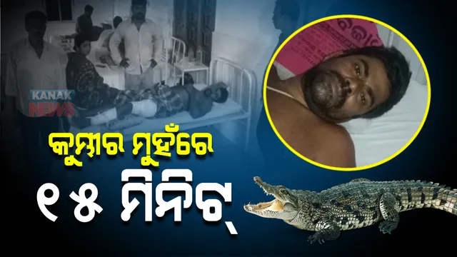 ବ୍ରାହ୍ମଣୀ ନଦୀରେ କୁମ୍ଭୀର ମଣିଷ ଲଢ଼େଇ : ୧୫ ମିନିଟର ସଂଘର୍ଷ ପରେ ମୁକୁଳିଲେ ବ୍ୟକ୍ତି