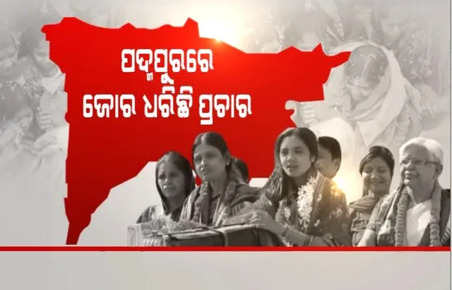 ପଦ୍ମପୁରରେ ଜୋର ଧରିଛି ପ୍ରଚାର। ଘରକୁ ଘର ବୁଲି ଭୋଟ ମାଗୁଛନ୍ତି ବର୍ଷା।