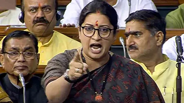 ବିରୋଧୀଙ୍କ ଉପରେ ବର୍ଷିଲେ ସ୍ମୃତି ଇରାନୀ । କହିଲେ, ରାଜସ୍ଥାନ ଓ ପଶ୍ଚିମବଙ୍ଗ ଉପରେ କାହିଁକି ହେଉନାହିଁ ଆଲୋଚନା