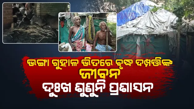 ଗୁହାଳ ଘରେ ୫୦ ବର୍ଷ ଧରି ବୃଦ୍ଧ ଦମ୍ପତ୍ତି । ଘର ଖଣ୍ଡେ ପାଇଁ ଦୁଃଖ ଶୁଣୁନି ପ୍ରଶାସନ