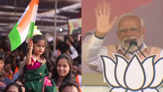 ତେଲେଙ୍ଗାନାରେ ନିର୍ବାଚନ ପ୍ରଚାର ବେଳେ କୁନି ଝିଅ ଉପରେ ପଡିଲା ପ୍ରଧାନମନ୍ତ୍ରୀଙ୍କ ଆଖି: ଭାରତ ମାତା ବେଶରେ ସଜେଇ ହୋଇ ହାତରେ ଧରିଥିଲା ତ୍ରିରଙ୍ଗା
