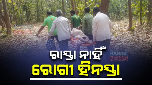 ଗାଁକୁ ରାସ୍ତା ନାହିଁ, ଆସିପାରିଲାନି ଆମ୍ବୁଲାନ୍ସ । ଷ୍ଟ୍ରେଚରରେ ବୁହାହେଲେ ଗୁରୁତର ରୋଗୀ । ସମ୍ବଲପୁର ଯୁଯୁମରା ବ୍ରାହ୍ମଣୀପାଲ୍ଲି ଗାଁର ଘଟଣା ।