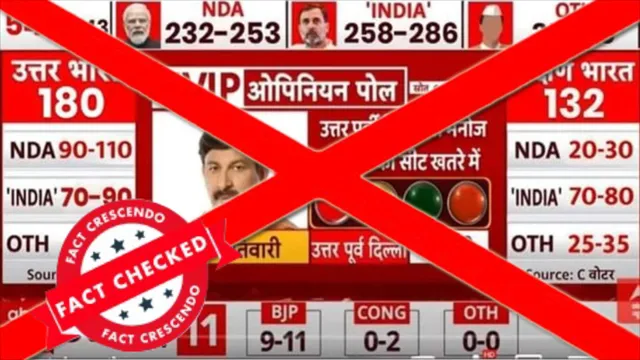 ଫ୍ୟାକ୍ଟ ଚେକ୍ : ମନୋଜ ତିୱାରୀଙ୍କ ଆସନ ବିପଦରେ ଥିବା ନିର୍ବାଚନ ସର୍ବେକ୍ଷଣର ଏହି ସ୍କ୍ରିନସଟ ନକଲି