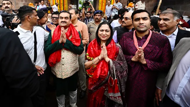 Gautam Adani offers prayer before Lord Jagannath's chariot in Puri