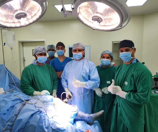 ligament implant in woman's knees