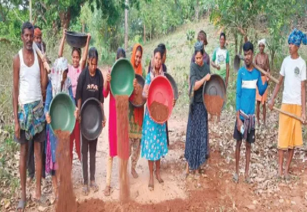 road work by villagers