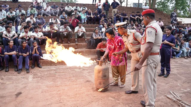 fire safety training at Sri Sri University