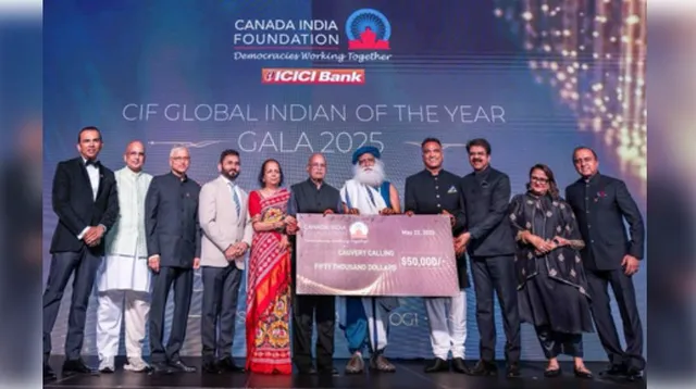 sadhguru receives award in Canada