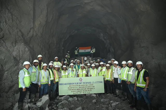 tunnel breakthrrugh on Khorda Road-Balangir
