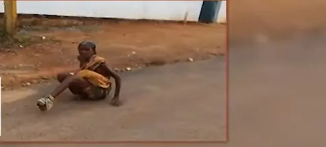 woman crawls in Balangir