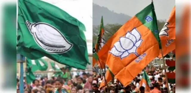 BJD-BJP flags