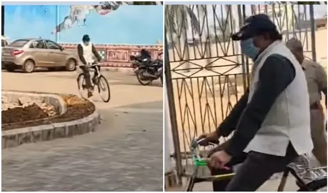 Bhadrak Collector riding bicycle