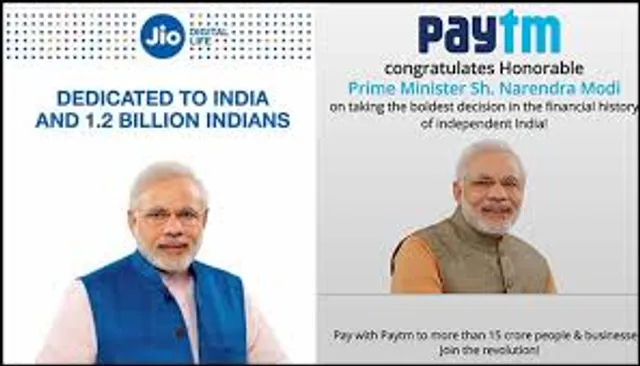 Paytm, Reliance Jio apologised for PM's picture in ad