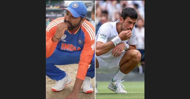 Rohit tastes Barbados pitch soil after T20 World Cup win; Wimbledon draws similarity with Djokovic