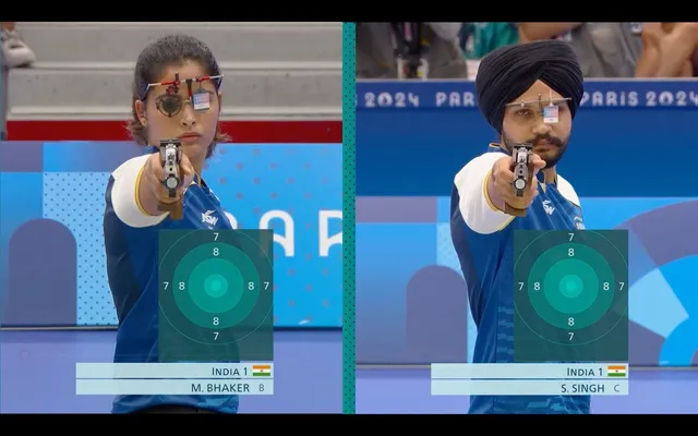 Paris Olympics: Manu Bhaker and Sarabjot Singh clinch bronze in 10m Air Pistol Mixed Team event