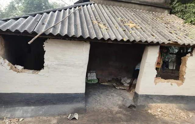 Elephant damage house in Baisinga of Mayurbhanj district.