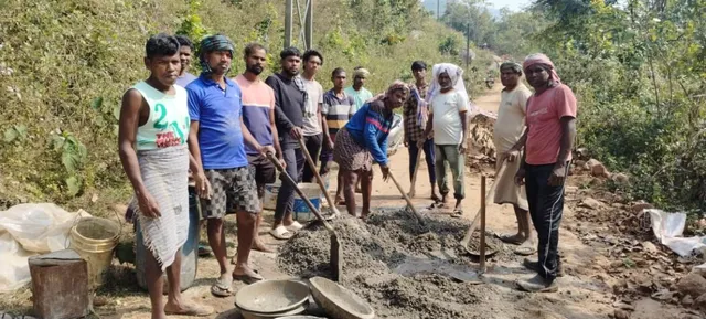 villagers of Gadingia set an example by building village roads by collecting their own funds