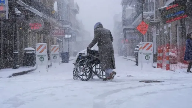 America covered in snow