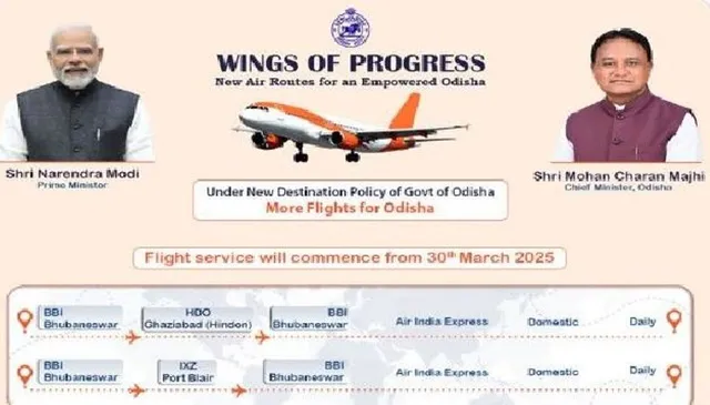 New flight service from Bhubaneswar to Ghaziabad and Port Blair from March 30