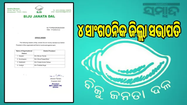 BJD appoints four more organizational district presidents
