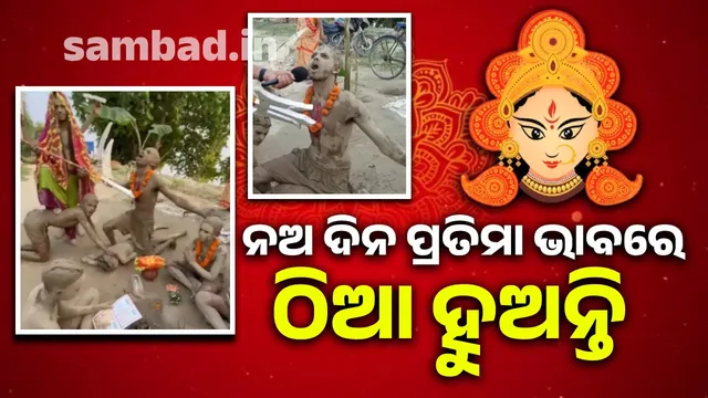 Youth stands as idol for nine days of Navratri, video goes viral