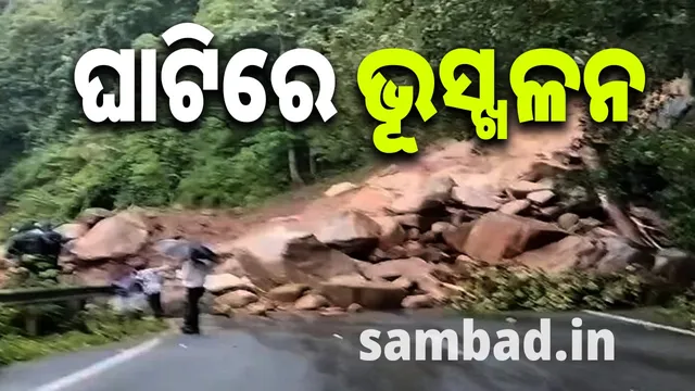 Landslide in gorge