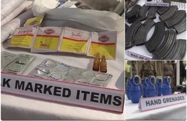 ଉରି : ଆତଙ୍କବାଦୀଙ୍କ ଠାରୁ ଏକେ ୪୭ ରାଇଫଲ, ମାଗାଜିନ, ହେଣ୍ଡ ଗ୍ରିନେଡ ଜବତ, ଅସ୍ତ୍ରଶସ୍ତ୍ରରେ ପାକିସ୍ତାନ ବ୍ରାଣ୍ଡର ଚିହ୍ନ