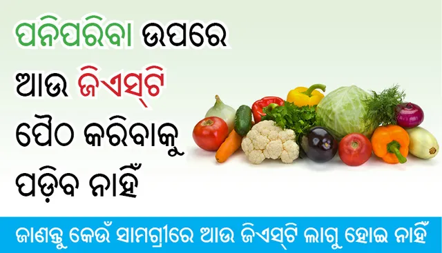 ପନିପରିବା ଉପରେ ଆଉ ଜିଏସ୍‌ଟି ପୈଠ କରିବାକୁ ପଡ଼ିବ ନାହିଁ