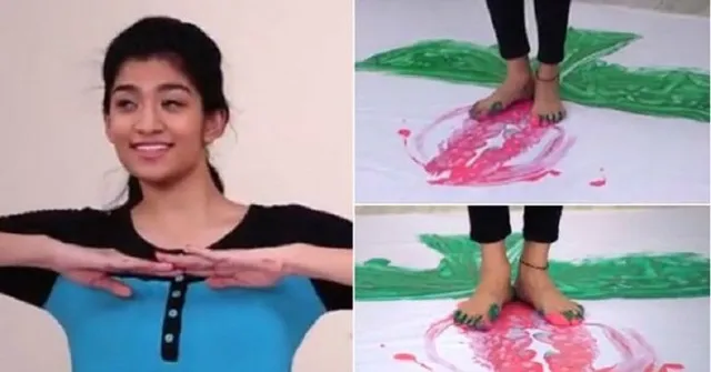 ପାଦରେ ବିଶ୍ୱର ସବୁଠାରୁ ବଡ଼ ଚିତ୍ର ଆଙ୍କିଲେ ଜାହ୍ଵବୀ