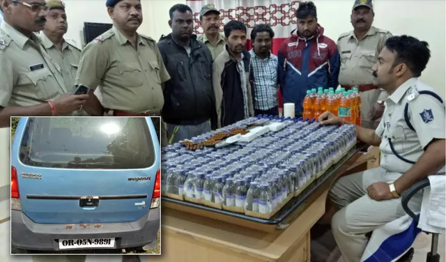 ସମ୍ବଲପୁର: କାର ସହିତ ବିପୁଳ ପରିମାଣର କଫ୍‌ ସିରପ, ନିଶା ବଟିକା ଜବତ